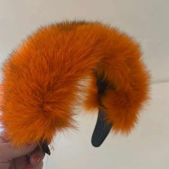 fifi | Accessories | Headband Orange Fox Fur With Leather  display picture 2